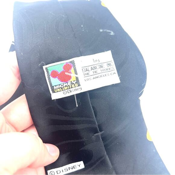 Mickey Unlimited Mickey Mouse Vintage Disney Tie Black Made in USA - Picture 4 of 5